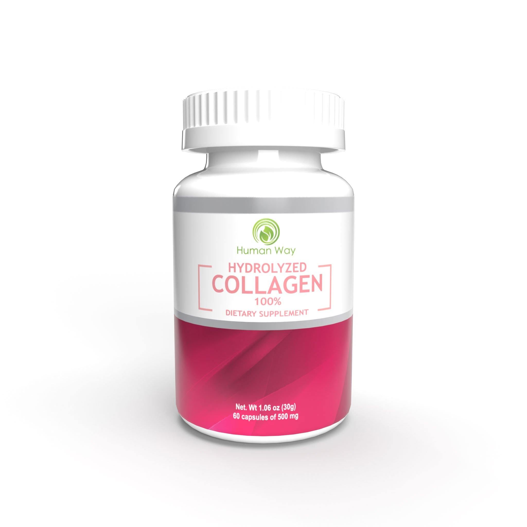 Hydrolyzed collagen help stimulate collagen growth to healthy levels. Your body produces its own collagen in abundance to make your skin, bones, hair, nails, muscles, and all your organs, but you wind up producing less and less as you get older.